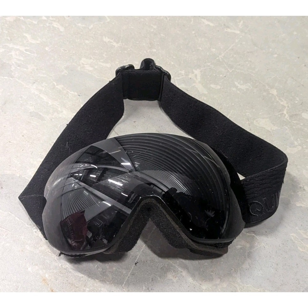Y2K Snowboard Ski Goggles Black Smoke Lens Quiksilver AS IS Parts Repair